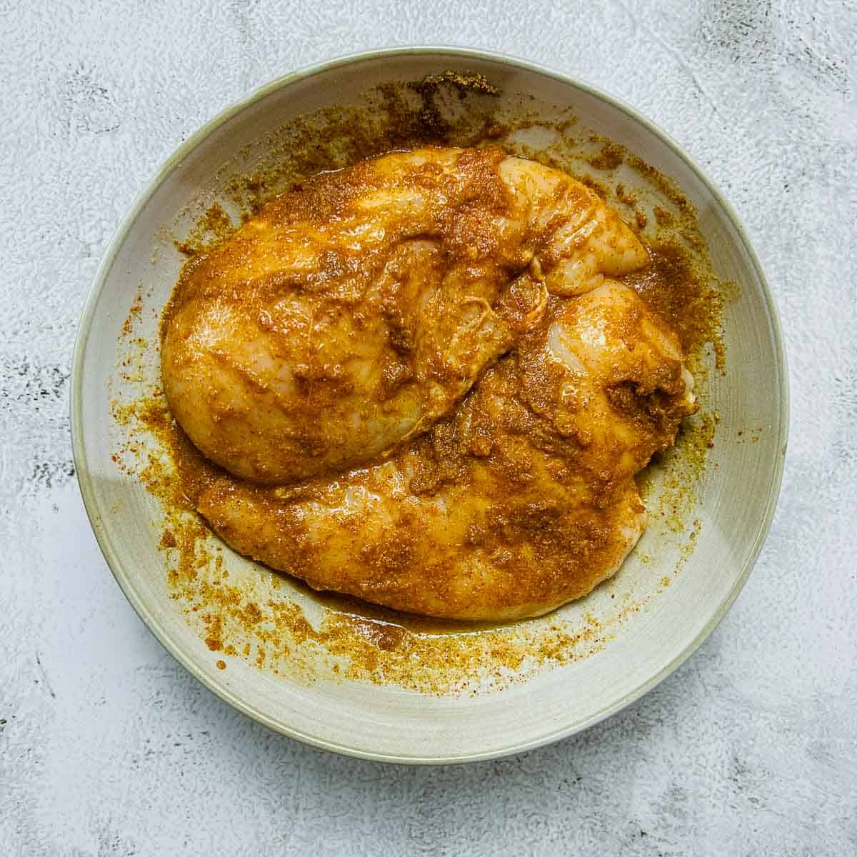 Chicken marinated with spices and lime juice.