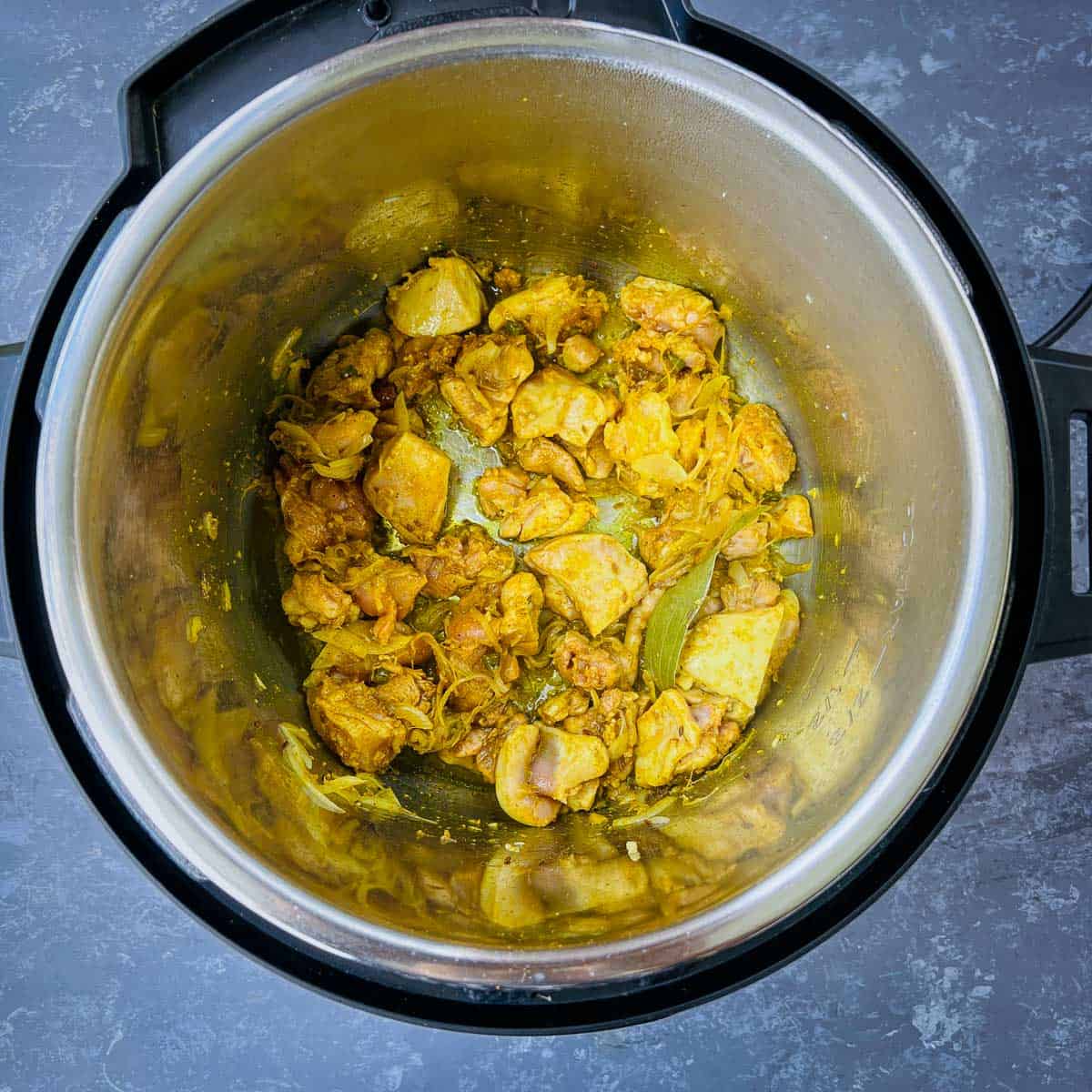 Sauted chicken in Instant Pot.