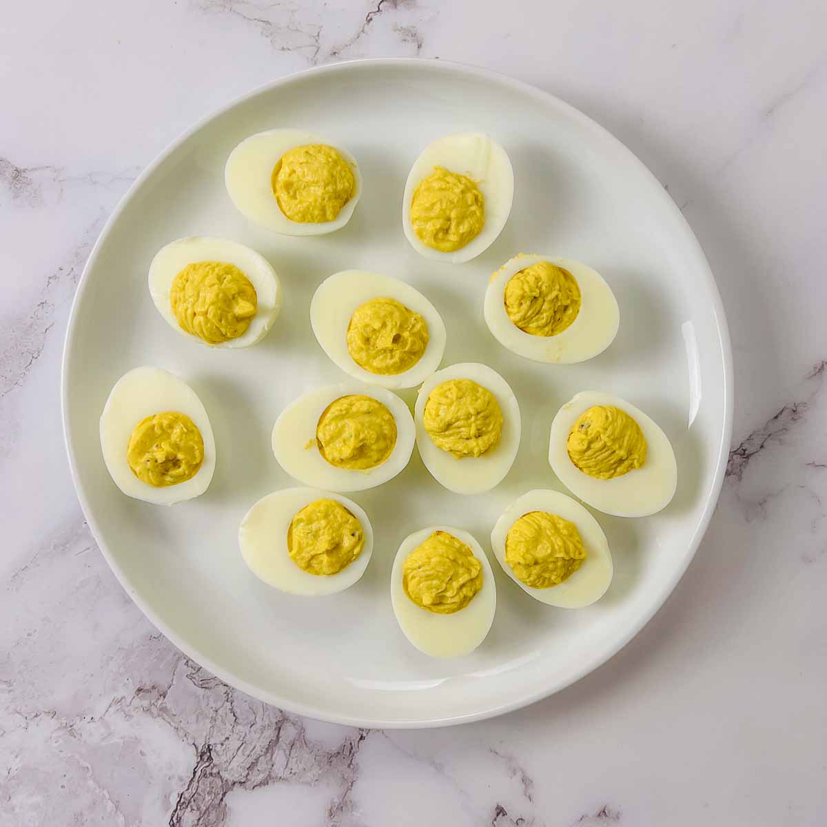 Filling piped into the egg whites.