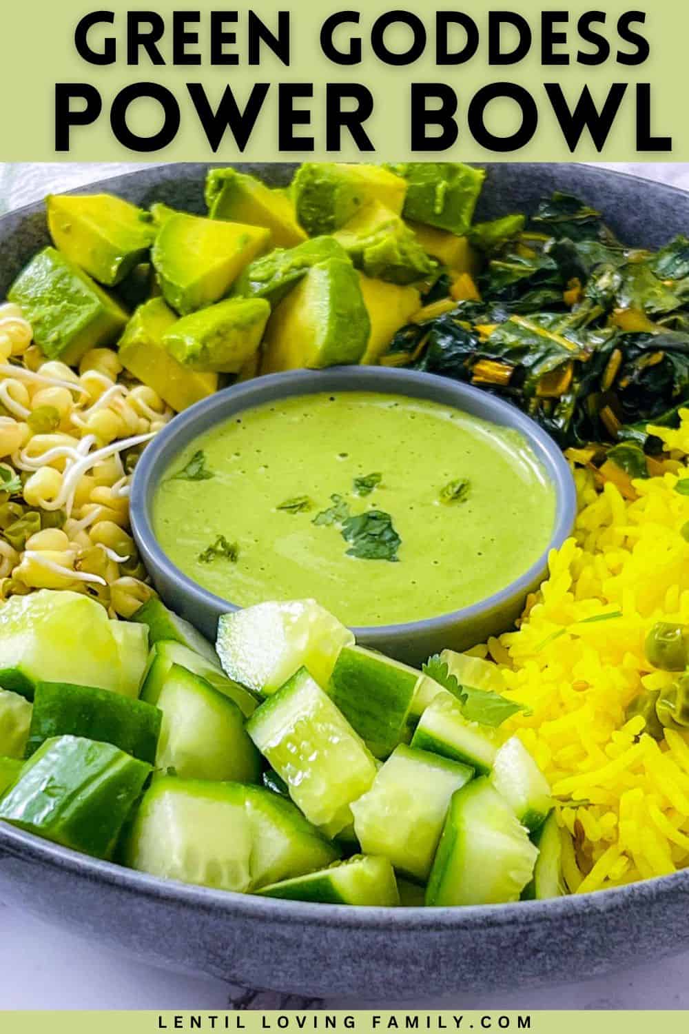 Green goddess powder bowl Pinterest image.