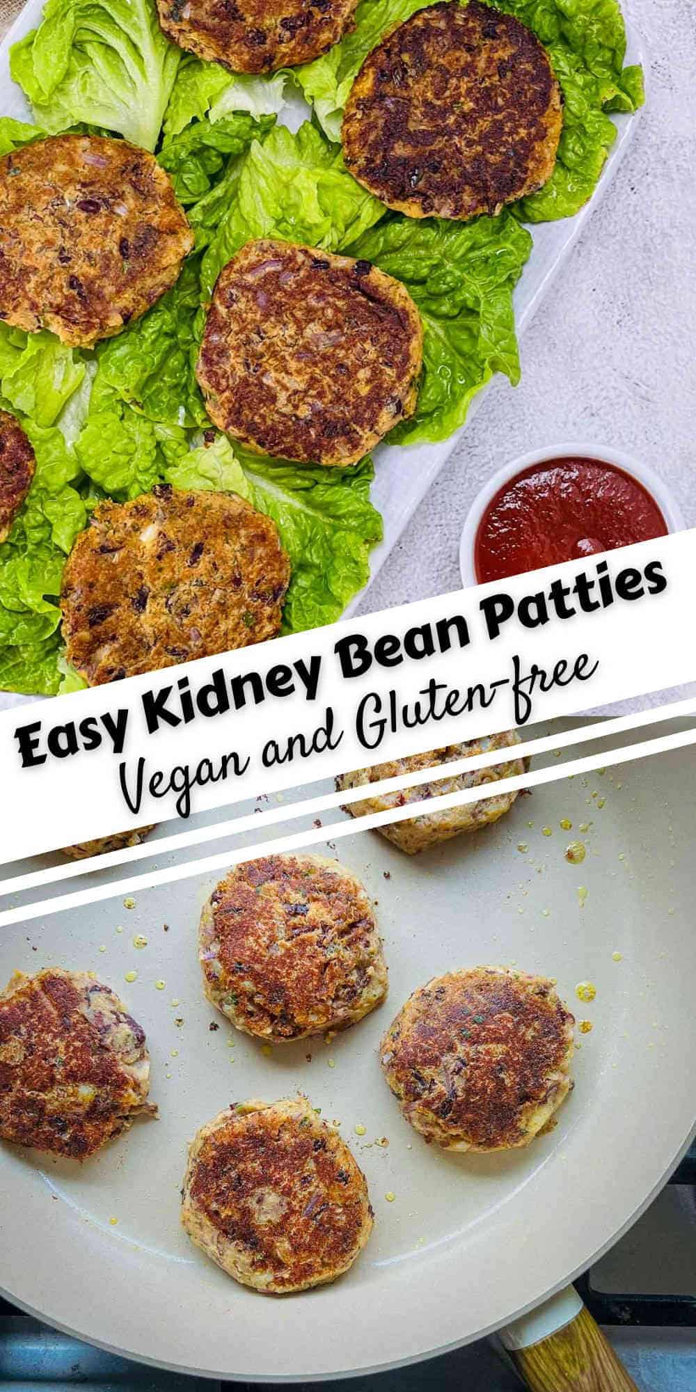 Kidney bean patties Pinterest image.