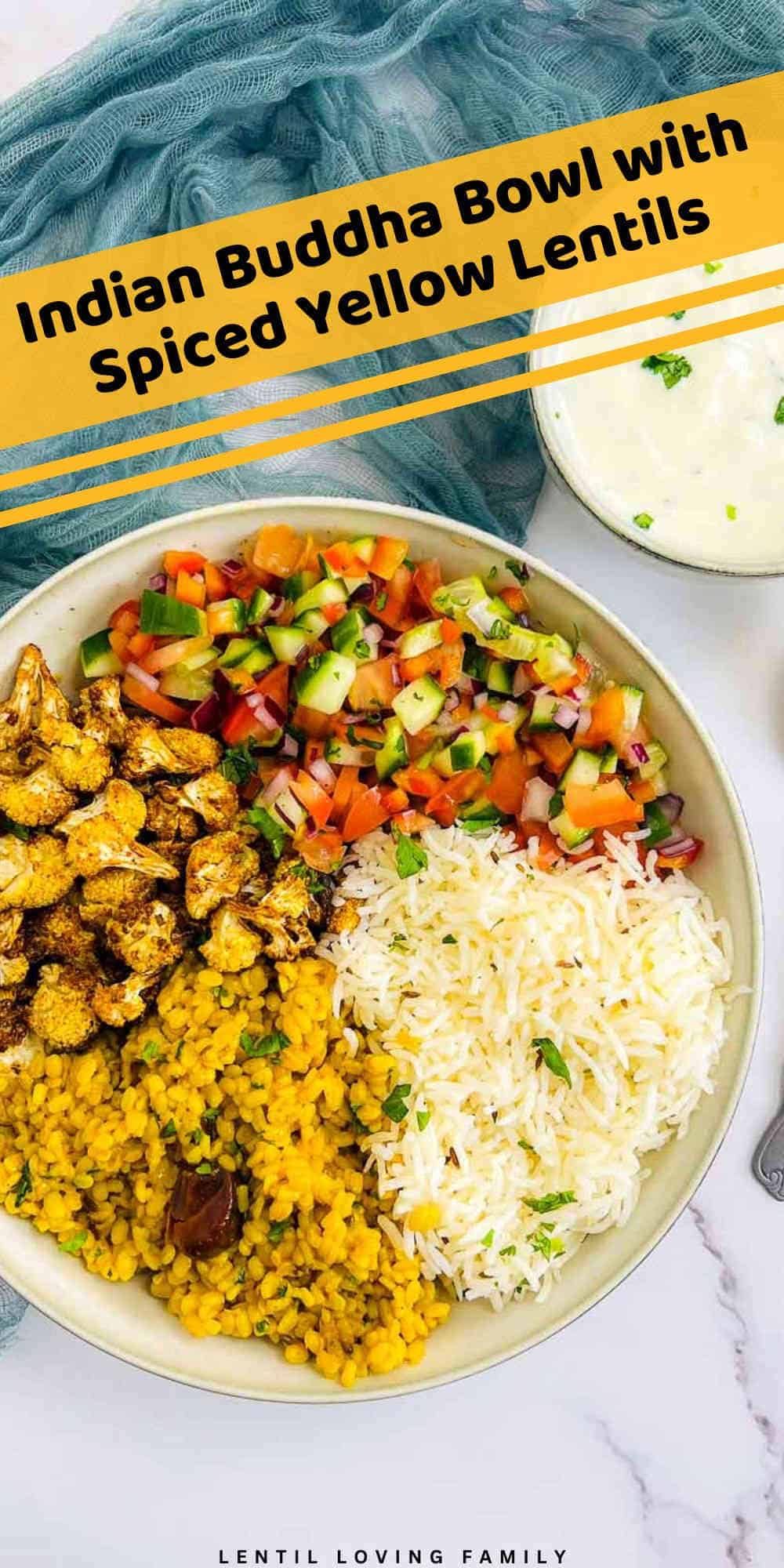 Indian Buddha bowl Pinterest image.