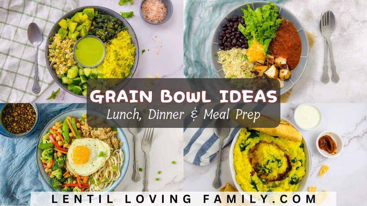 Collage of grain bowls.