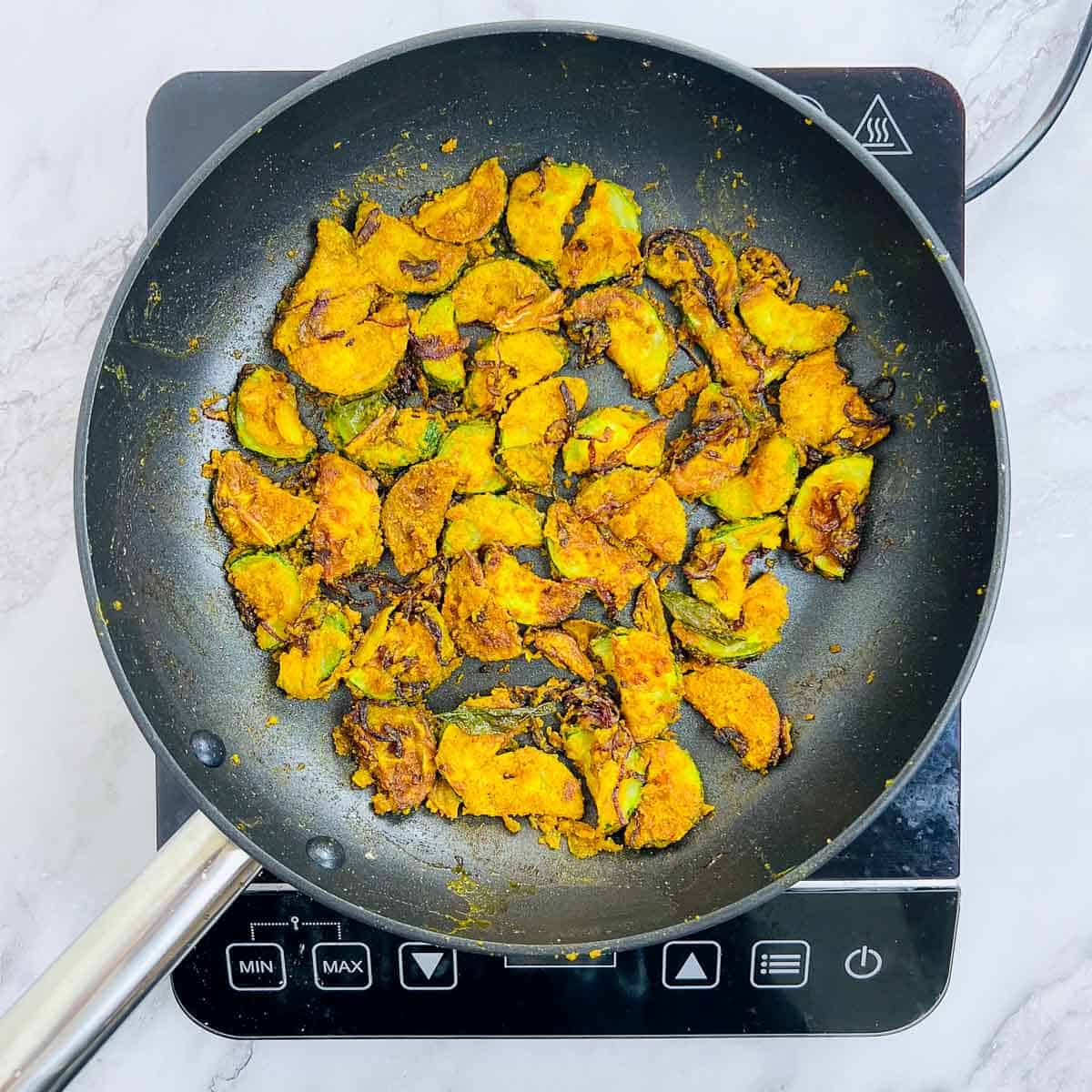 Finished dish in the frying pan.