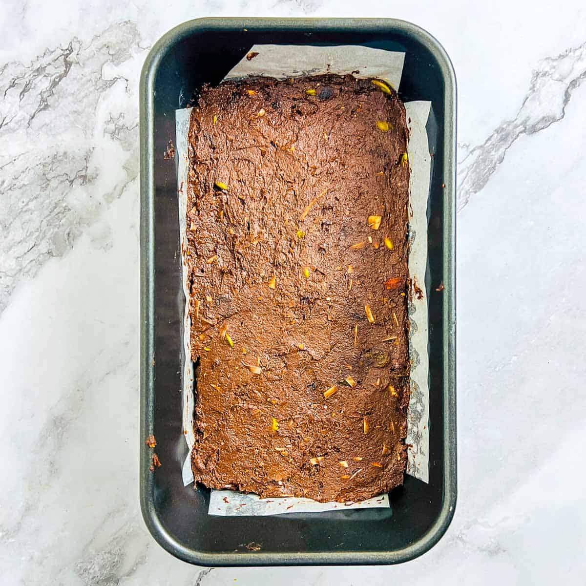 Placed in a loaf pan for setting.