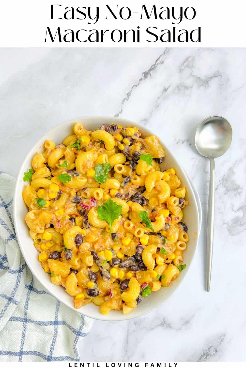 Mexican macaroni salad Pinterest image.
