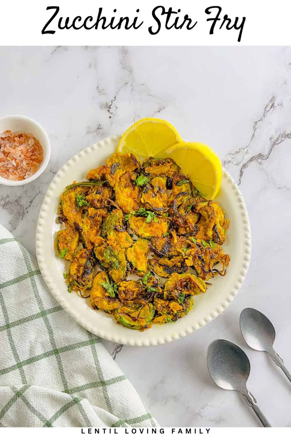 Zucchini stir fry Pinterest image.