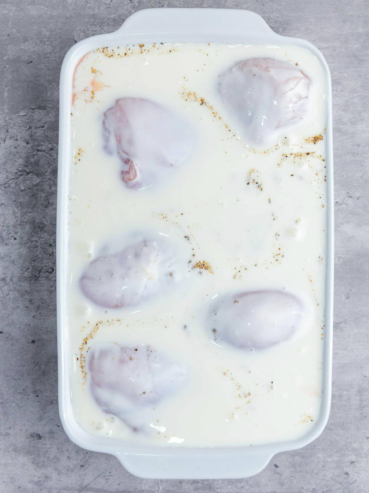 Chicken marinated in buttermilk.