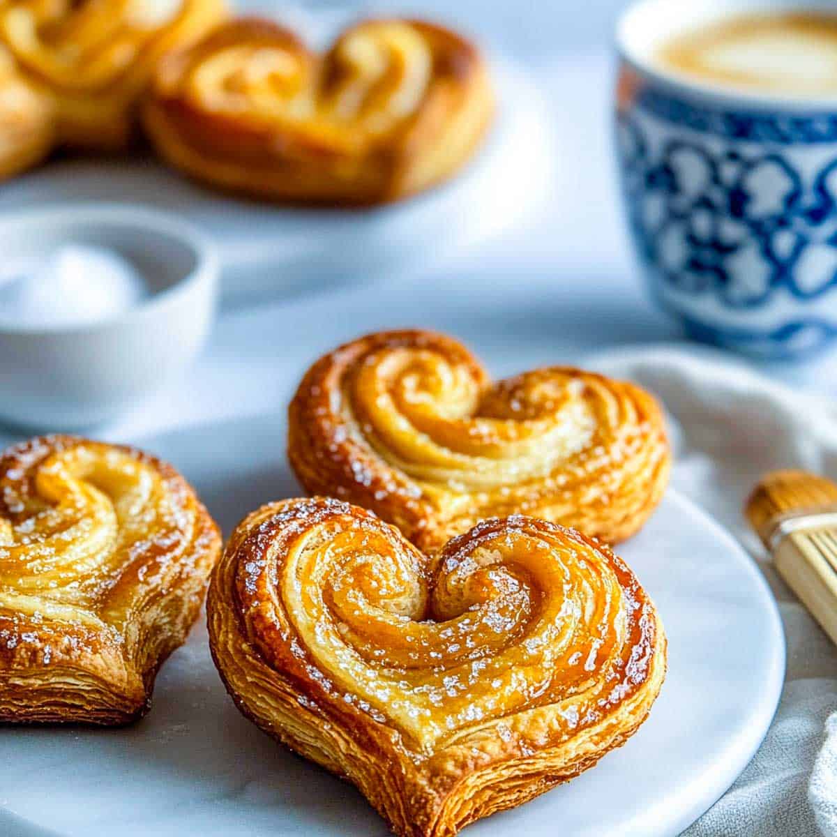 Mexican palmiers served with coffee.