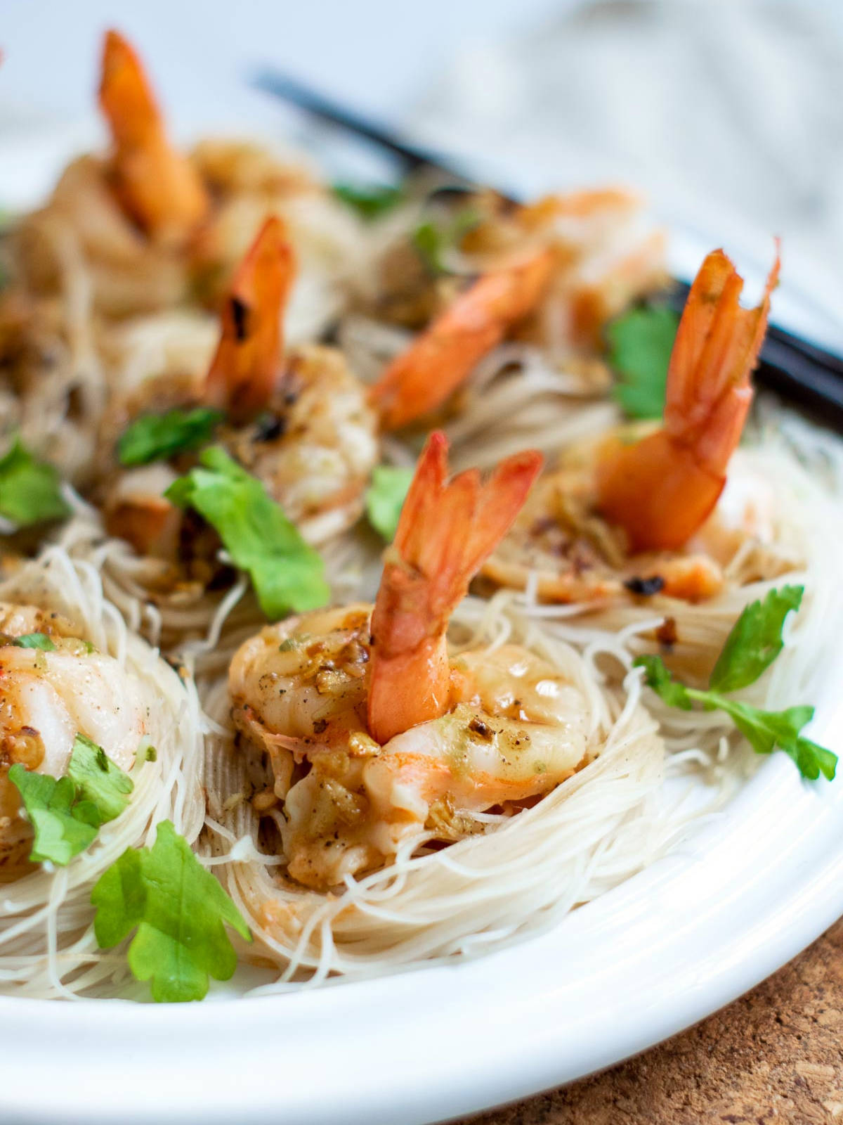 Perfectly cooked shrimp boats topped with garlic butter.