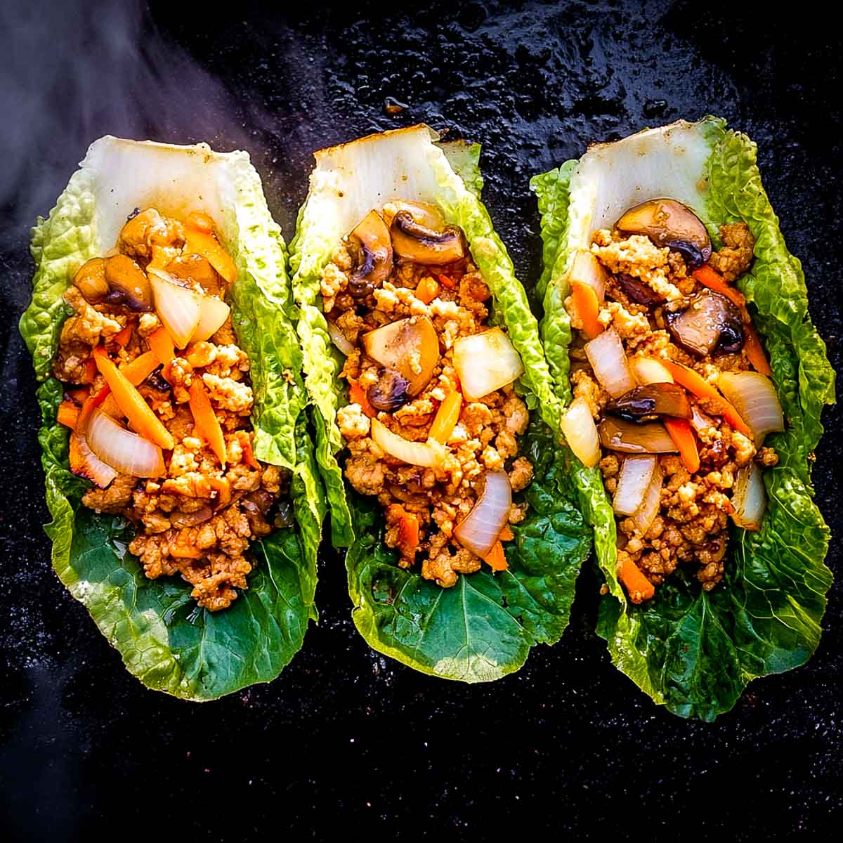 Campfire version of chicken lettuce wraps.