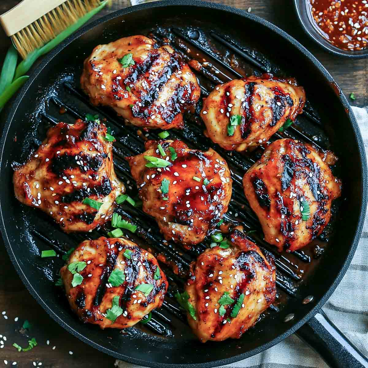 Sweet chili and ginger marinated chicken breast.