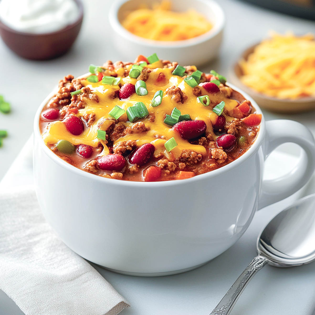 Chili with beans and beef.