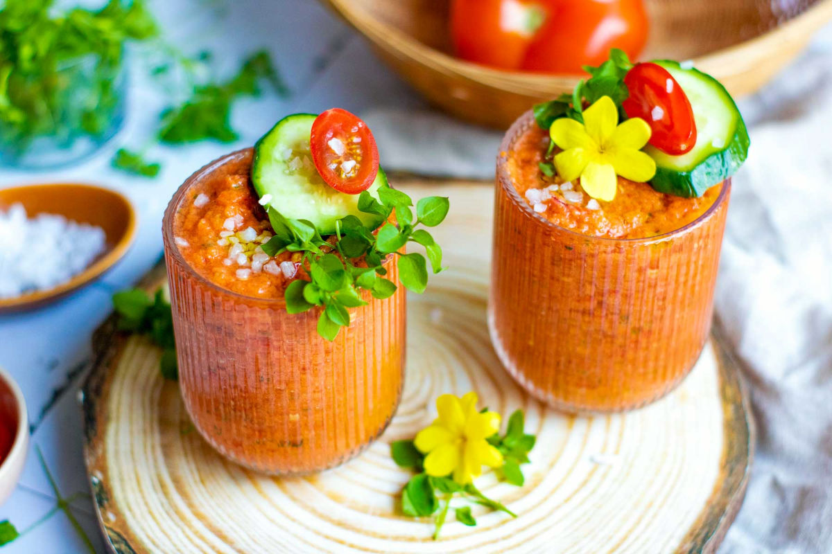 Gazpacho shots social media image.