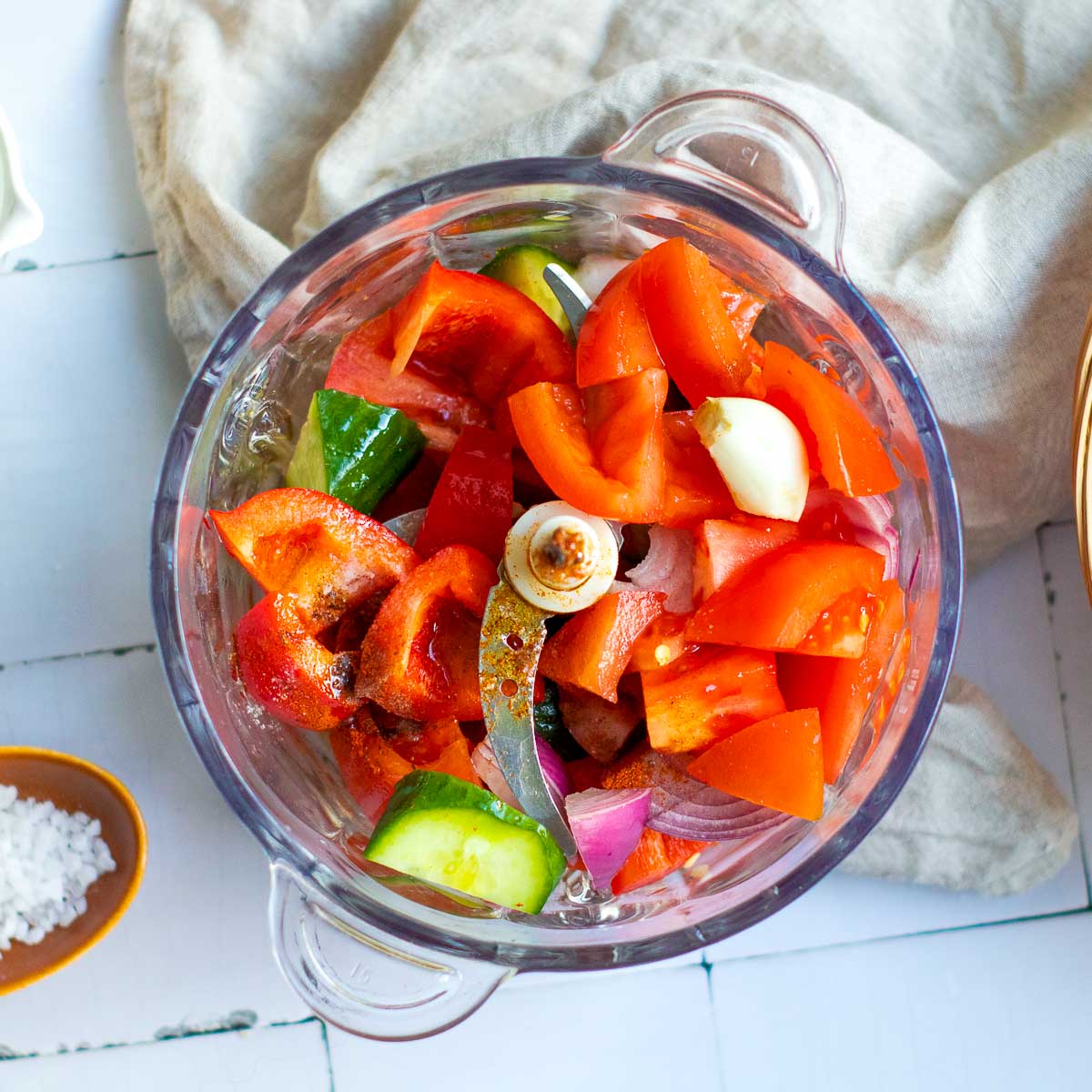 All ingredients in the food processor.