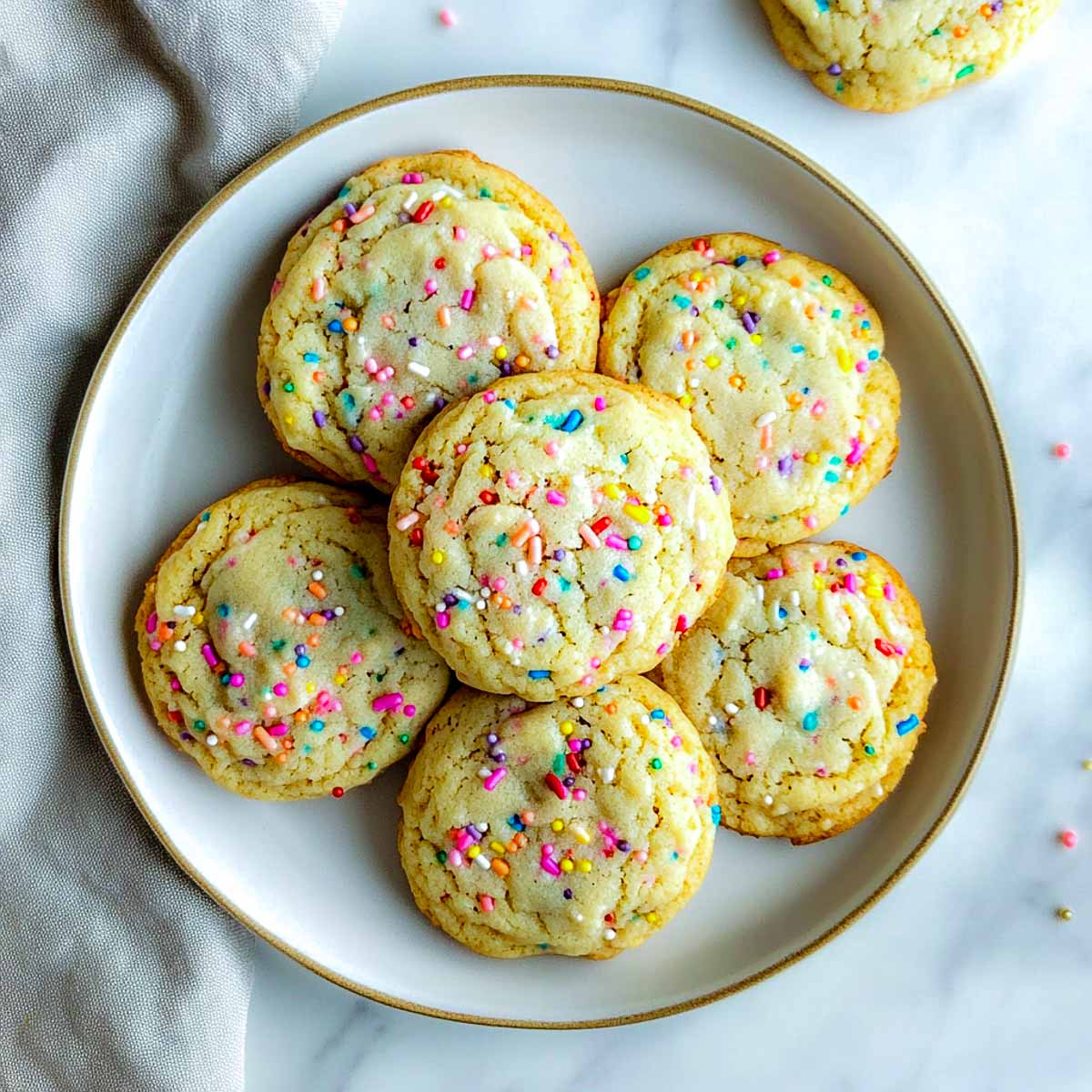 Confetti cookies on a serving plate.