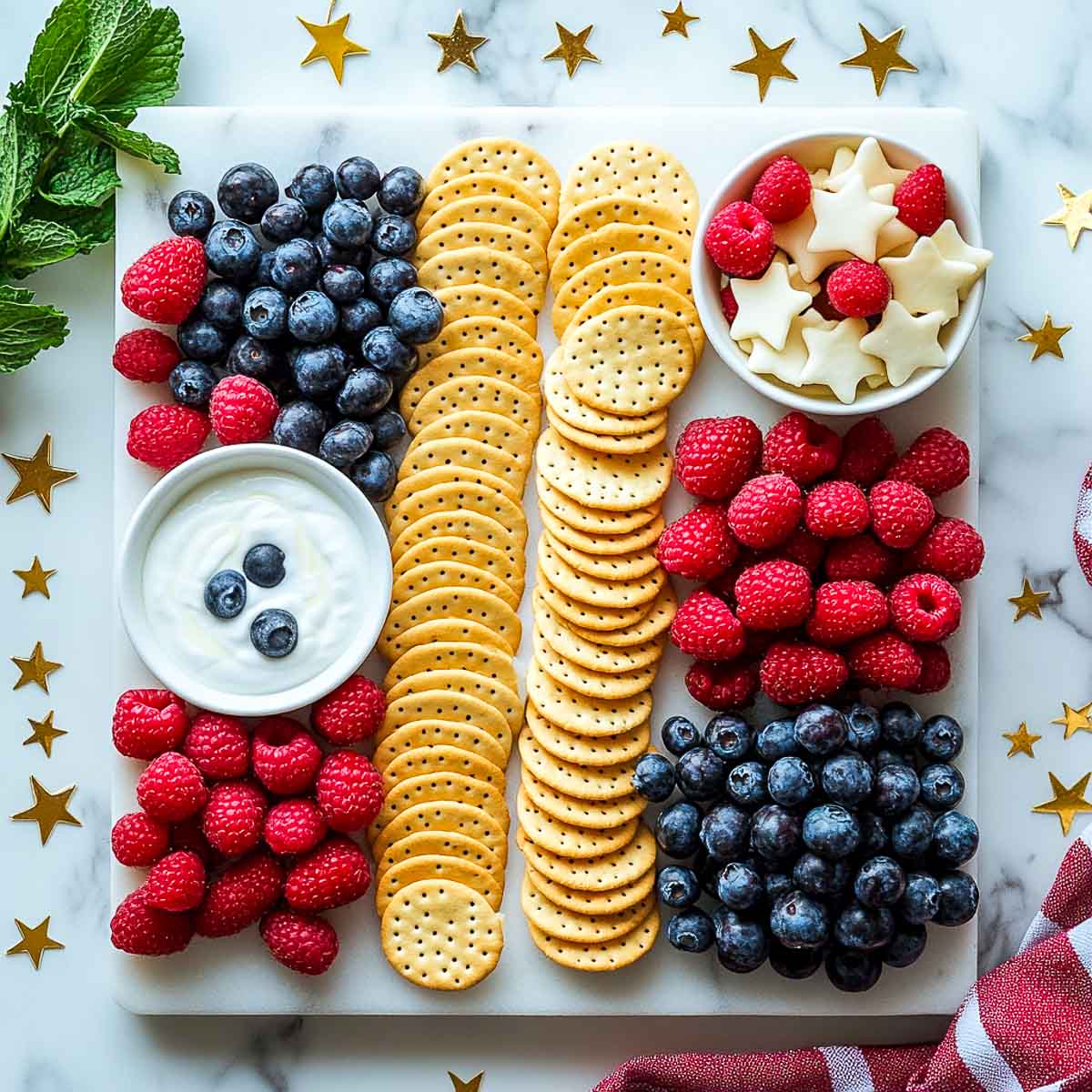 4th July fruit and snack tray.