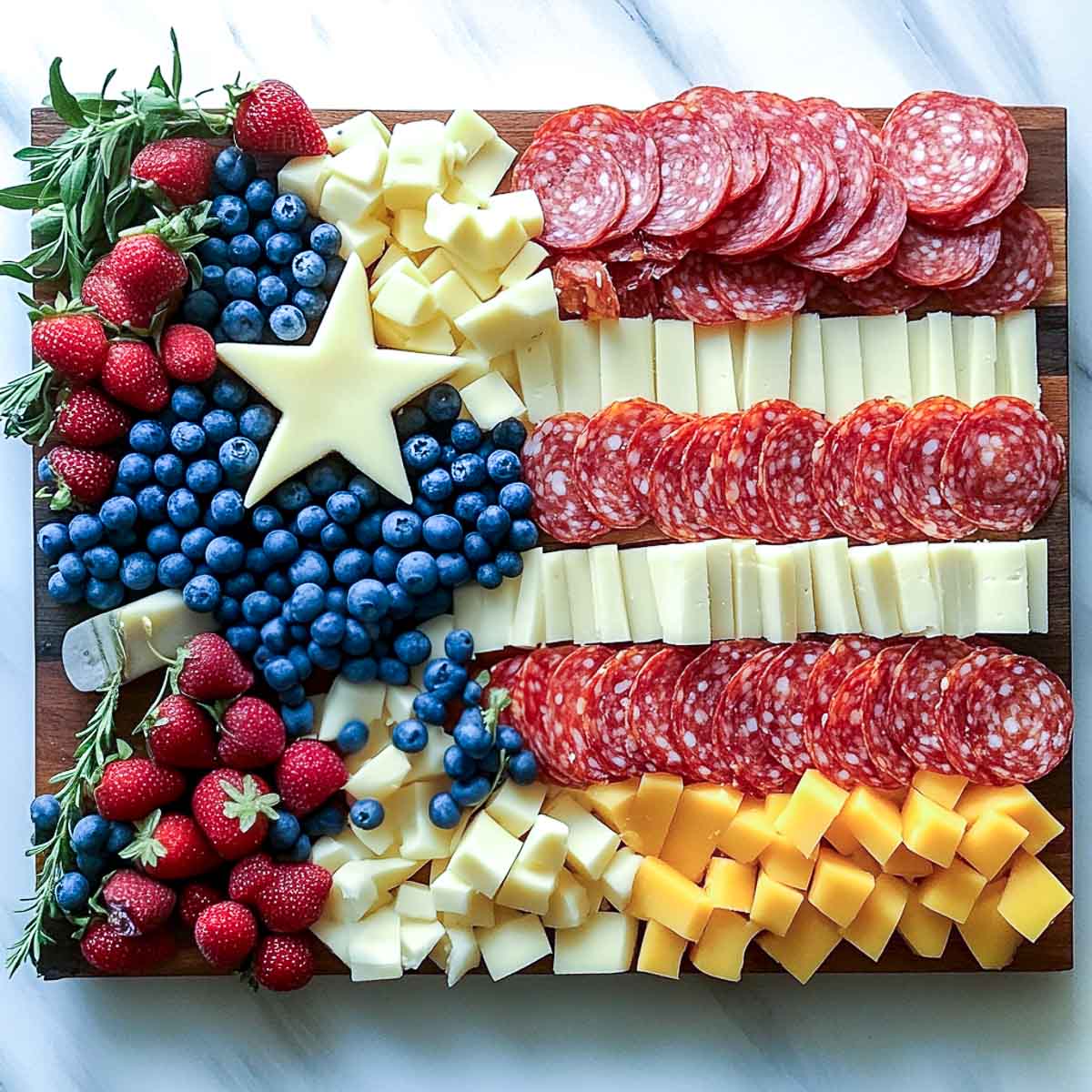American flag charcuterie board.