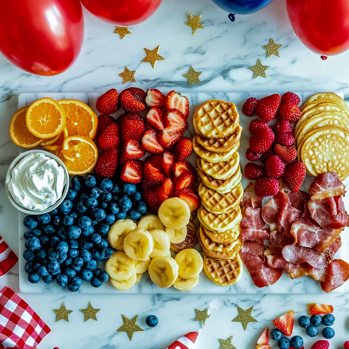 4th July breakfast charcuterie board.