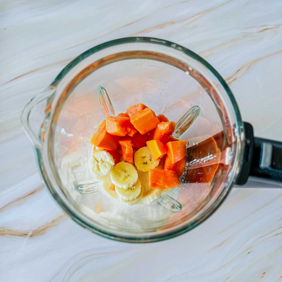 All ingredients in the blender.