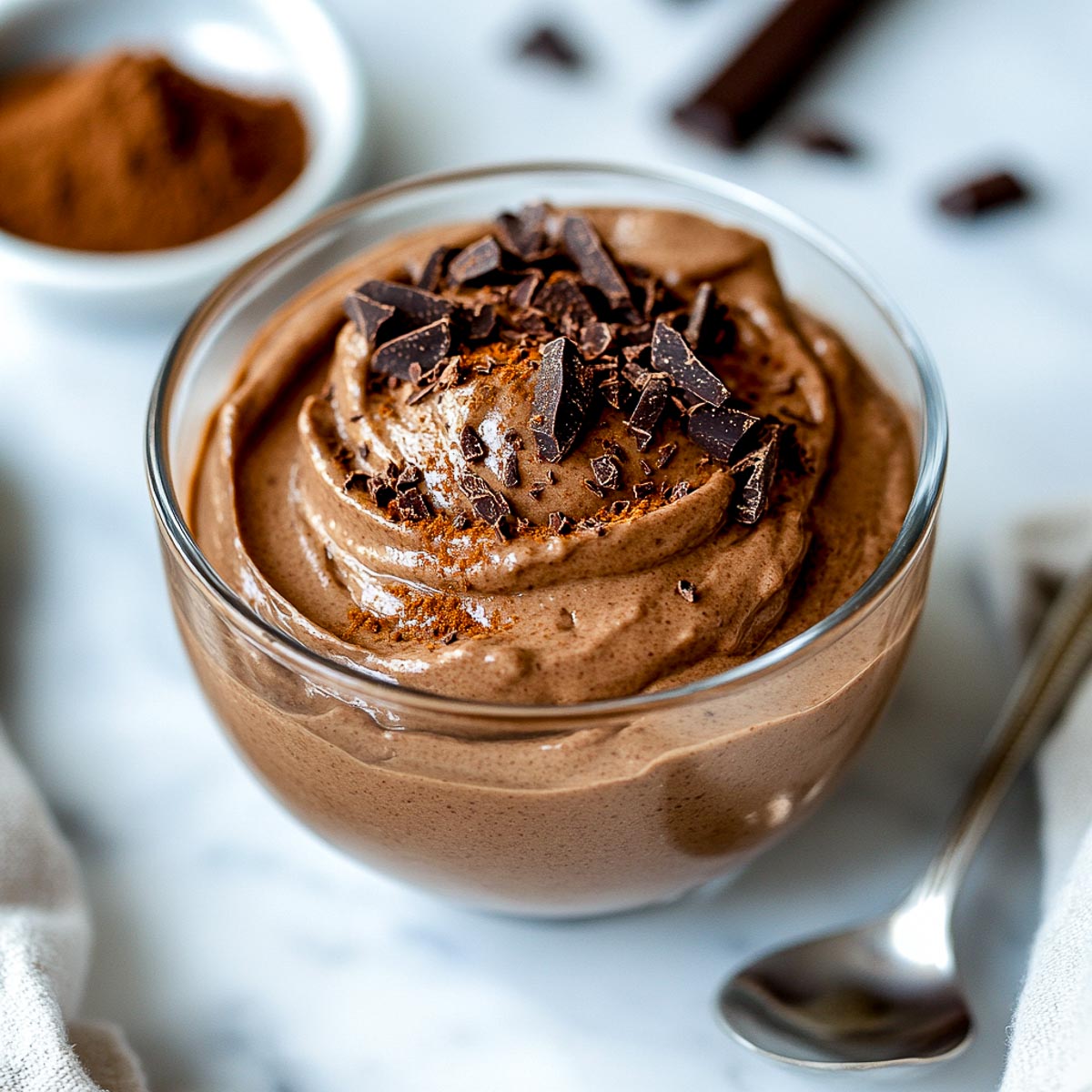 A bowl of Mexican hot chocolate mousse.