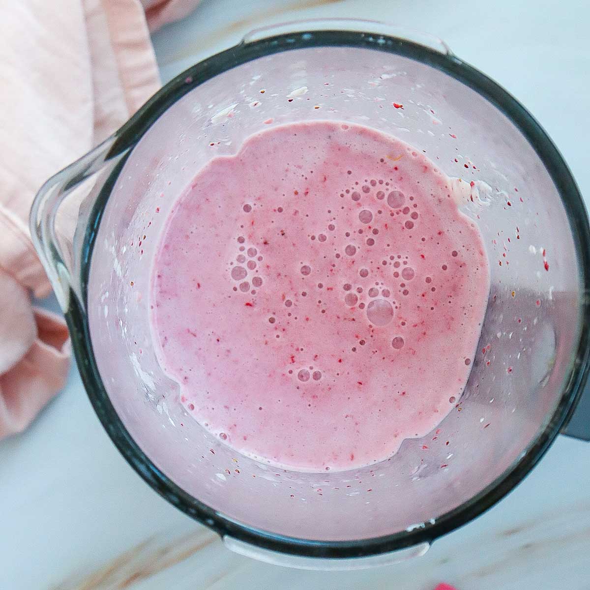 Blended drink in the blender jar.