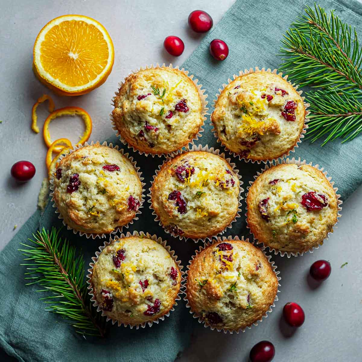 Gluten-free and dairy-free cranberry orange muffins.