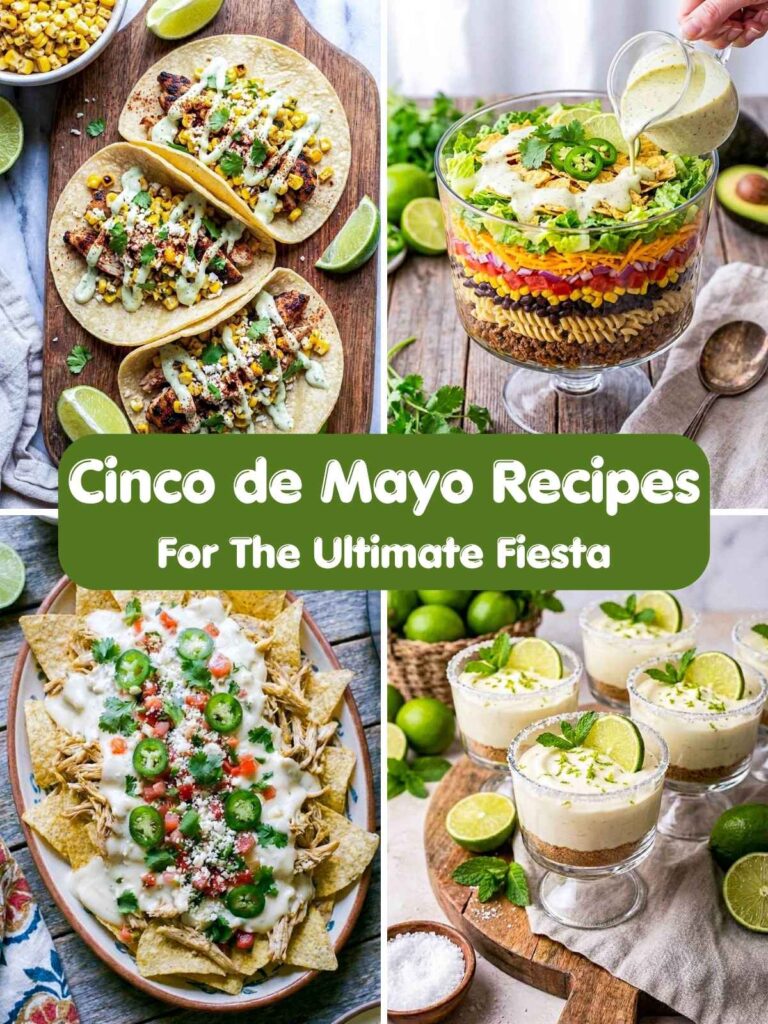 A four-image collage of best Cinco de Mayo recipes.