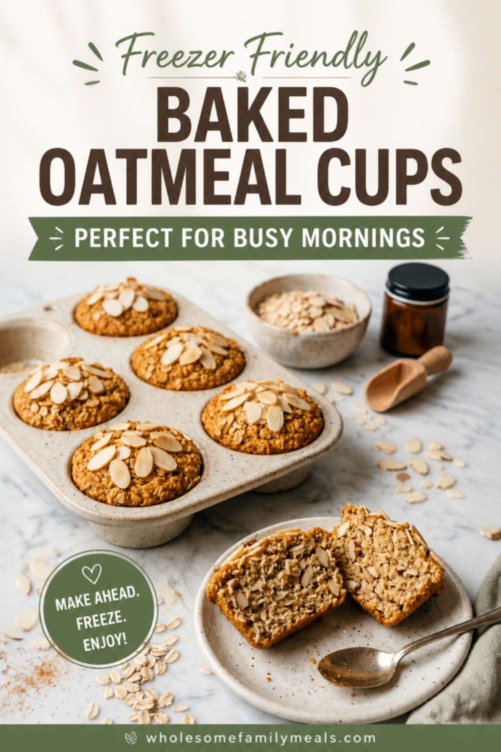 Baked oatmeal cups Pinterest image.