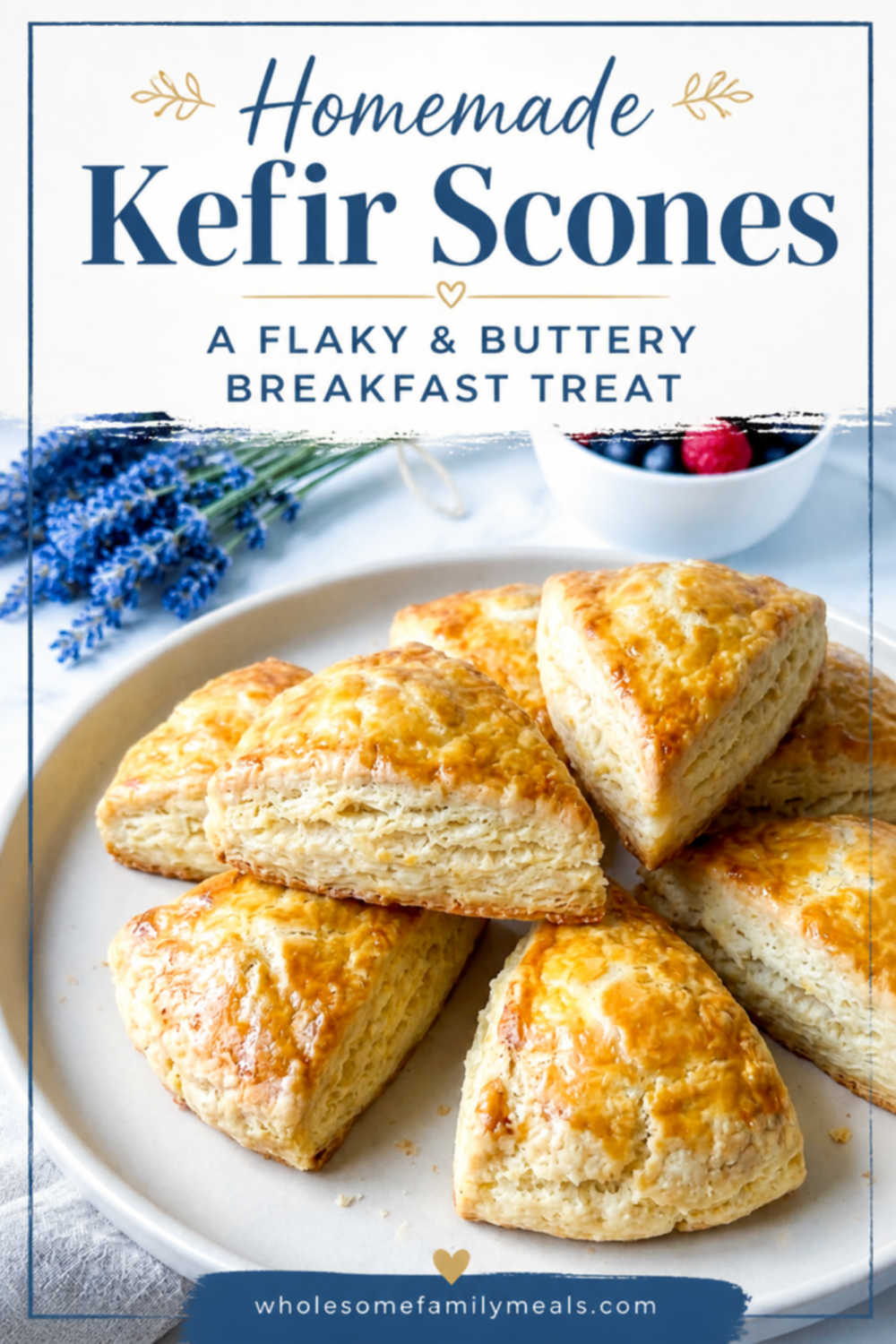 Homemade kefir scones Pinterest image.
