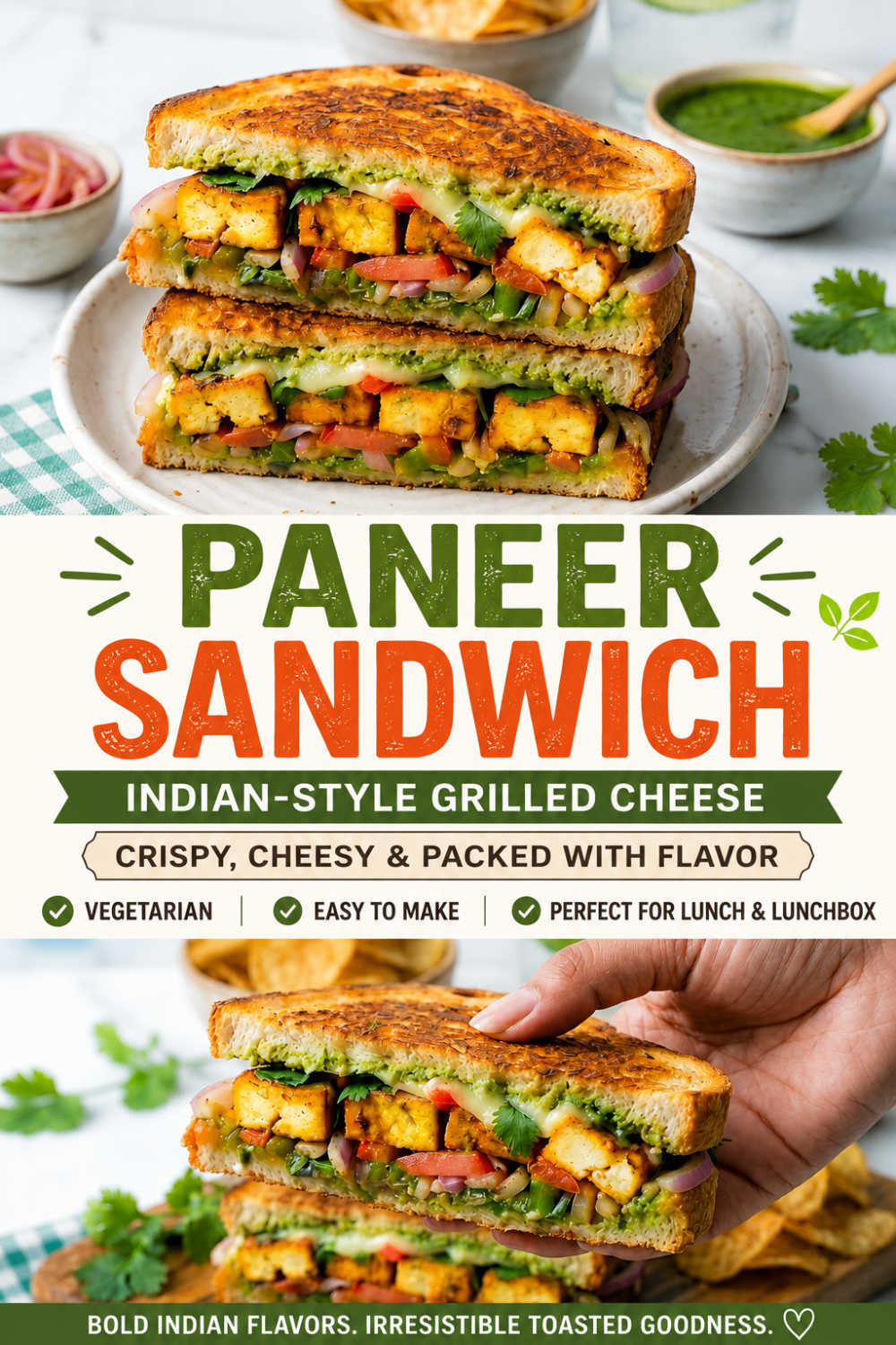 Paneer sandwich Pinterest image.